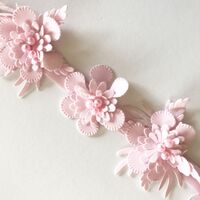 SPECIAL/Faux Leather Flower Trim [Colour: Pink]