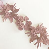 SPECIAL/Faux Leather Flower Trim [Colour: Rose Pink]