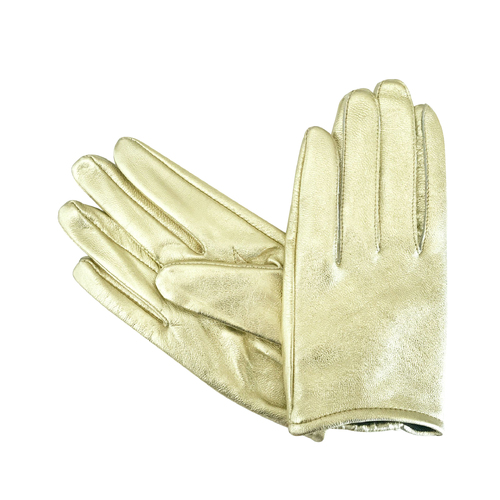 Gloves/Leather/Full - Gold
