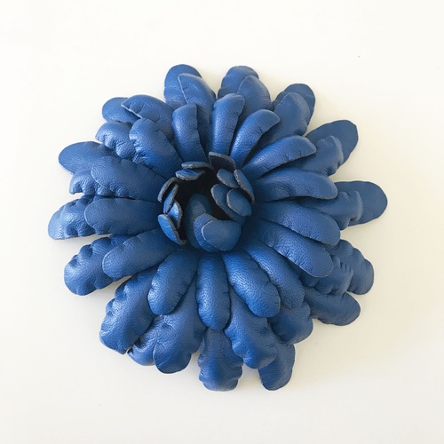 Flower/Leather (2) - Blue