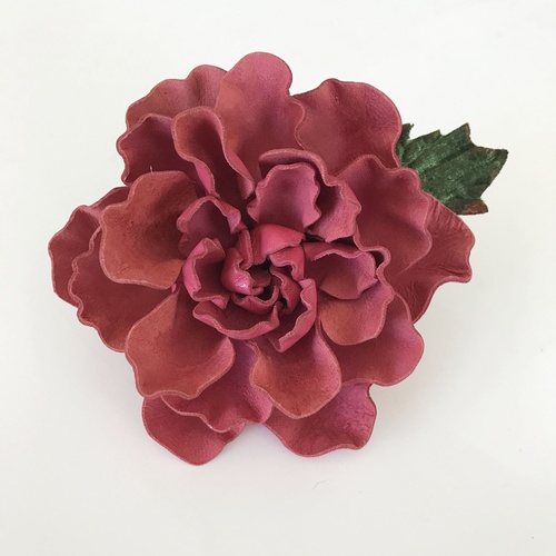 Flower/Leather (3) - Fuchsia