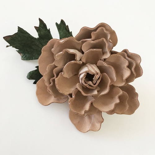 Flower/Leather (3) - Cream
