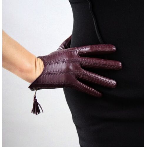 Gloves/Leather/Style 7 - Grape [Size: Large (19cm)]