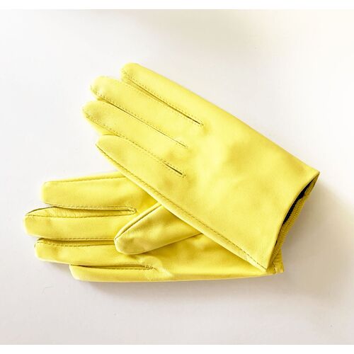 Gloves/Leather/Full - Yellow [Size: Small (17cm)]