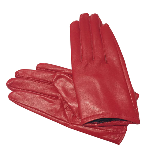 Gloves/Leather/Full - Red [Size: X Large (20CM)]